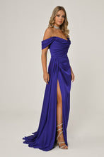 Load image into Gallery viewer, Low Shoulder Deep Slit Evening Dress
