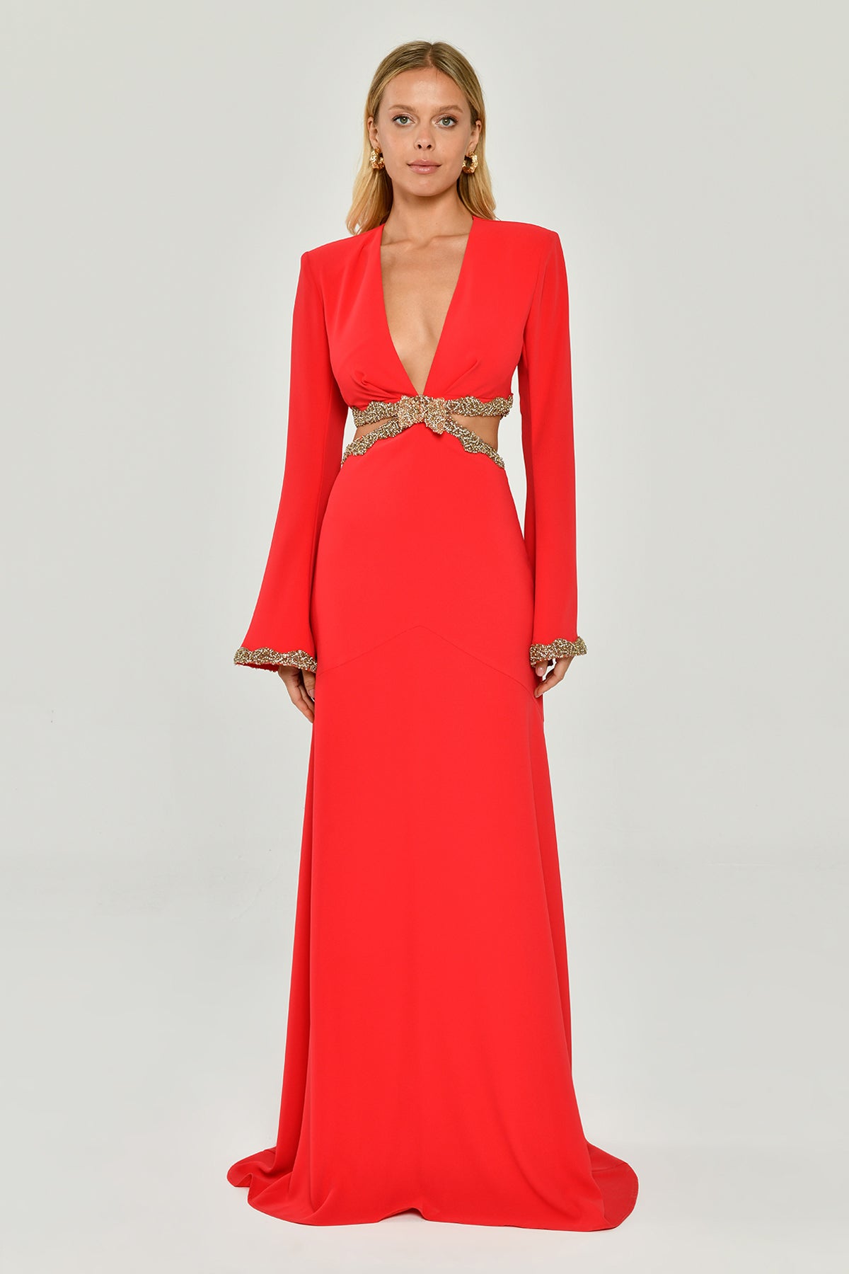 Scarlet Eclipse Embellished Gown