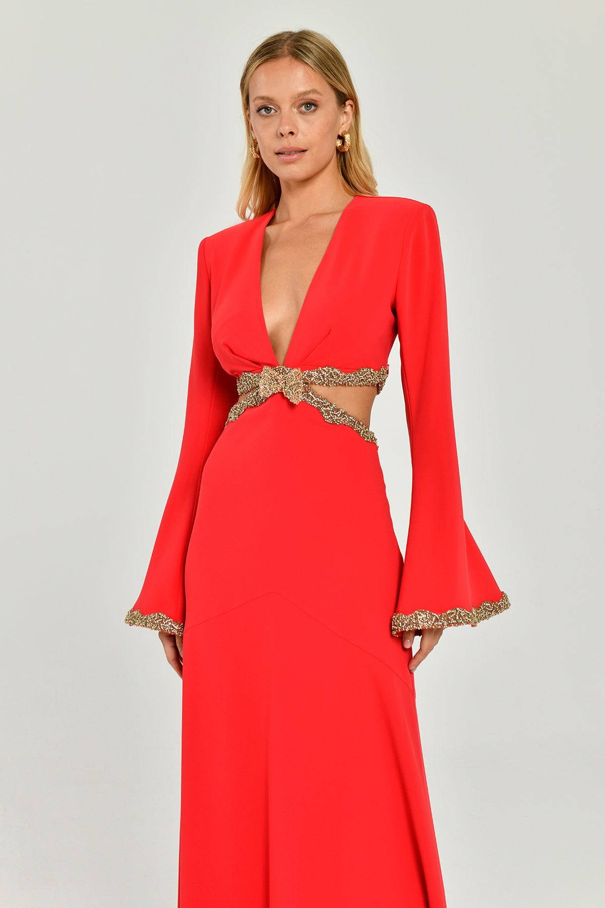 Scarlet Eclipse Embellished Gown
