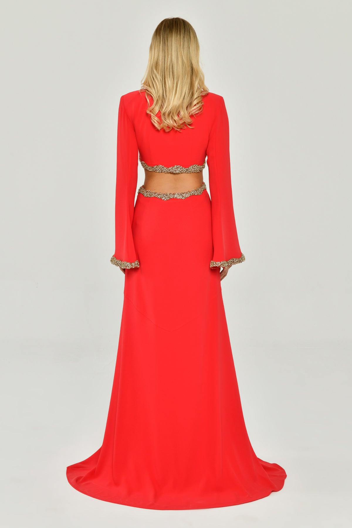 Scarlet Eclipse Embellished Gown