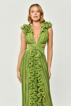 Load image into Gallery viewer, Ruffled Pleated Long Evening Dress

