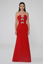 Load image into Gallery viewer, Strapless Mermaid Crepe Evening Gown
