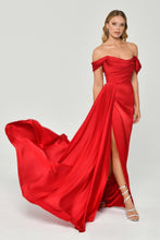 Load image into Gallery viewer, Low Shoulder Deep Slit Evening Dress
