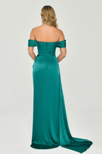 Load image into Gallery viewer, Low Shoulder Deep Slit Evening Dress
