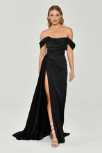 Load image into Gallery viewer, Low Shoulder Deep Slit Evening Dress
