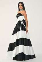 Load image into Gallery viewer, Strapless Two-Tone Princess Cut Satin Organza Gown
