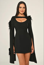 Load image into Gallery viewer, Cut-Out Neck Cape Sleeve Mini Dress
