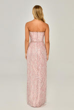 Load image into Gallery viewer, Strapless Beaded Deep Breastline Sequin Evening Gown
