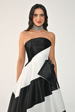 Load image into Gallery viewer, Strapless Two-Tone Princess Cut Satin Organza Gown
