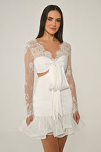 Load image into Gallery viewer, Lace Bow Mini Dress
