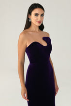 Load image into Gallery viewer, Strapless Asymmetric Cut Evening Dress
