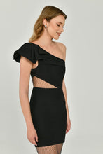 Load image into Gallery viewer, One-Shoulder Mesh Evening Dress
