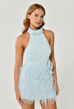 Load image into Gallery viewer, Back Lace Halter Neck Fluffy Hem Short Party Dress

