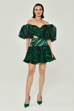 Load image into Gallery viewer, Chiffon Short Party Dress with Low Balloon Sleeves and Heart Chest
