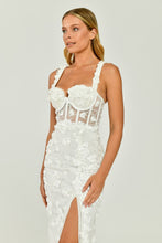 Load image into Gallery viewer, Embroidered Lace Strapy Evening Gown
