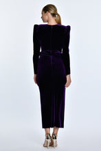 Load image into Gallery viewer, Deep V-Neck Long Sleeves Velvet Long Cocktail Dress
