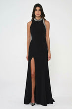 Load image into Gallery viewer, Stone-Embellished Backless Long Evening Dress
