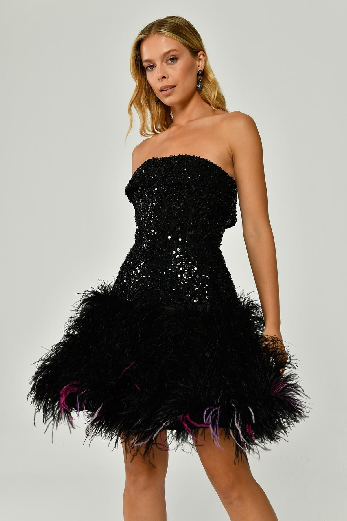 Lumière Feather Mini Dress