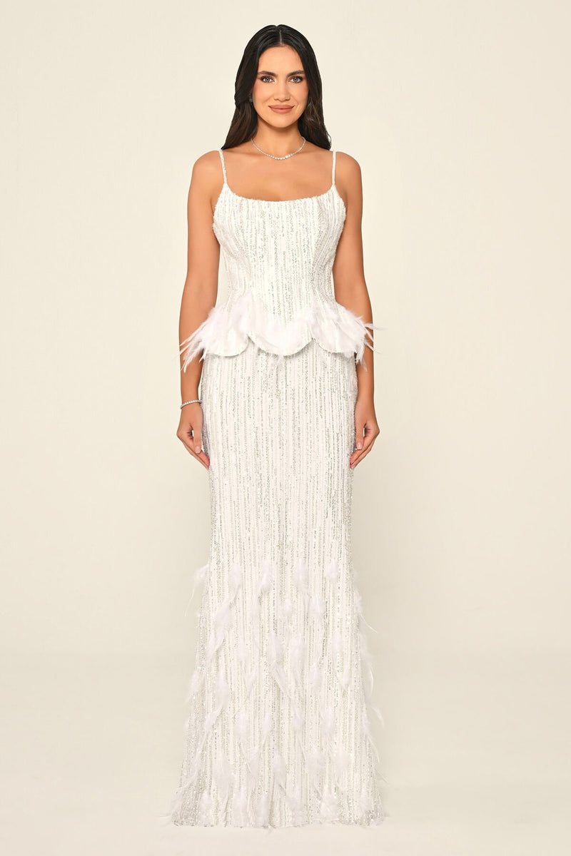 Crystal Plume Gown