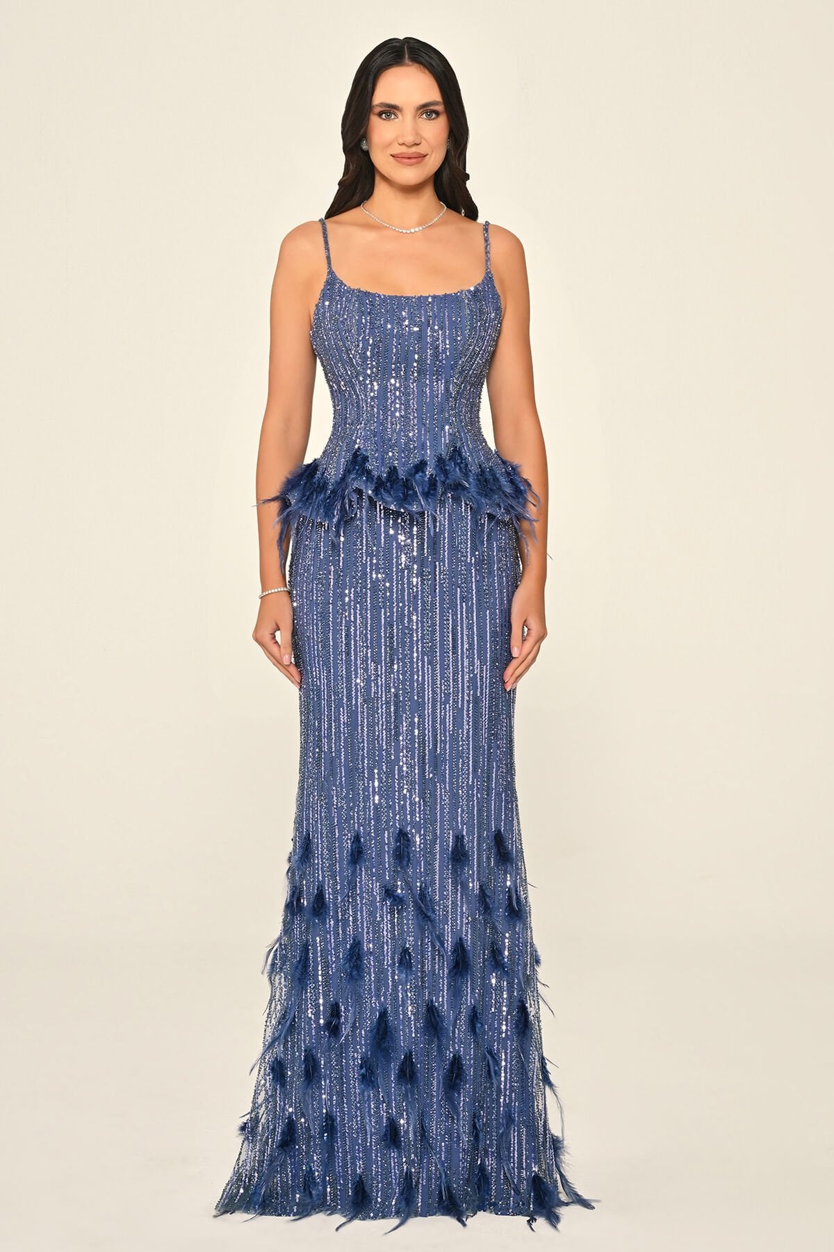 Crystal Plume Gown