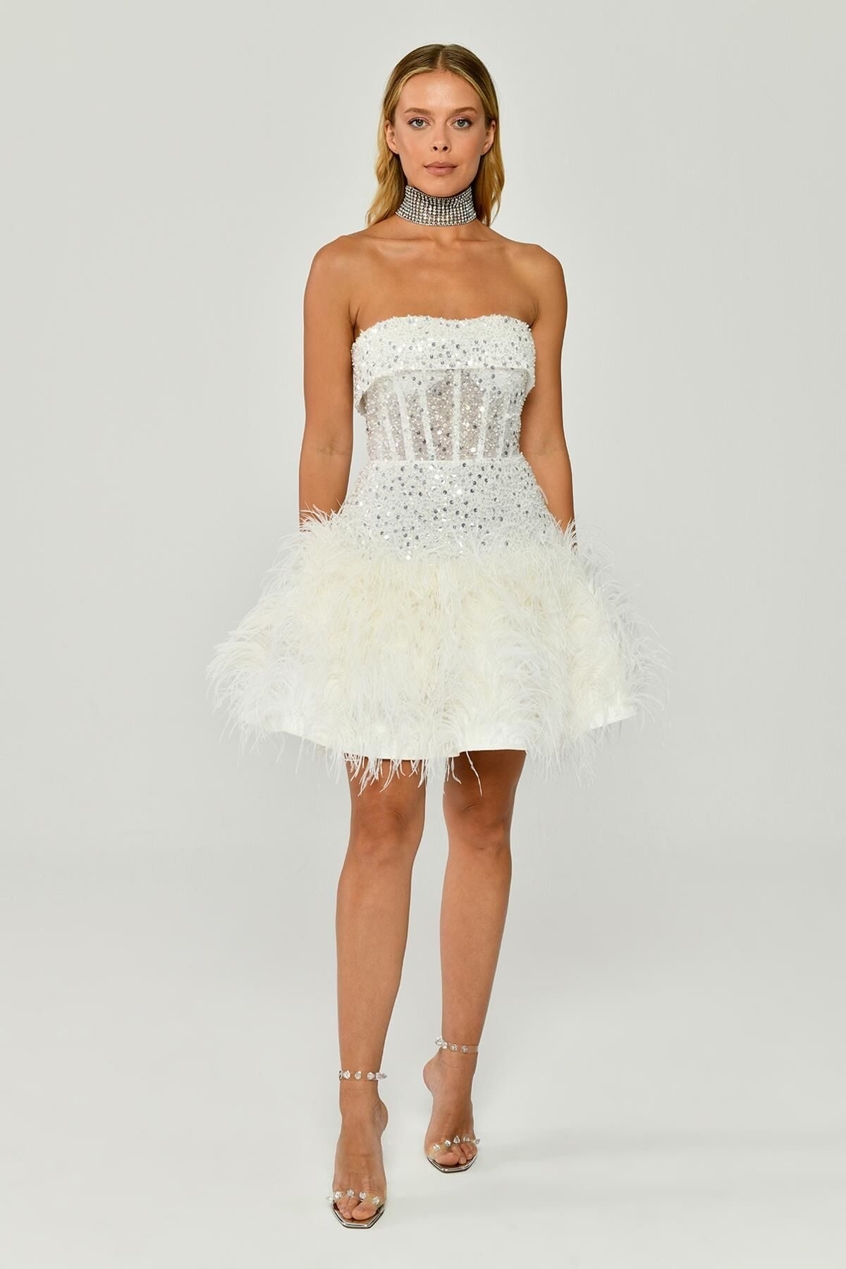 Lumière Feather Mini Dress