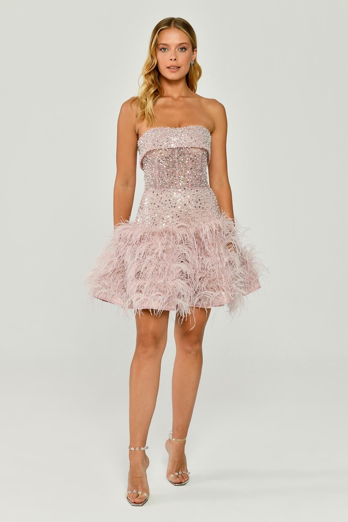 Lumière Feather Mini Dress