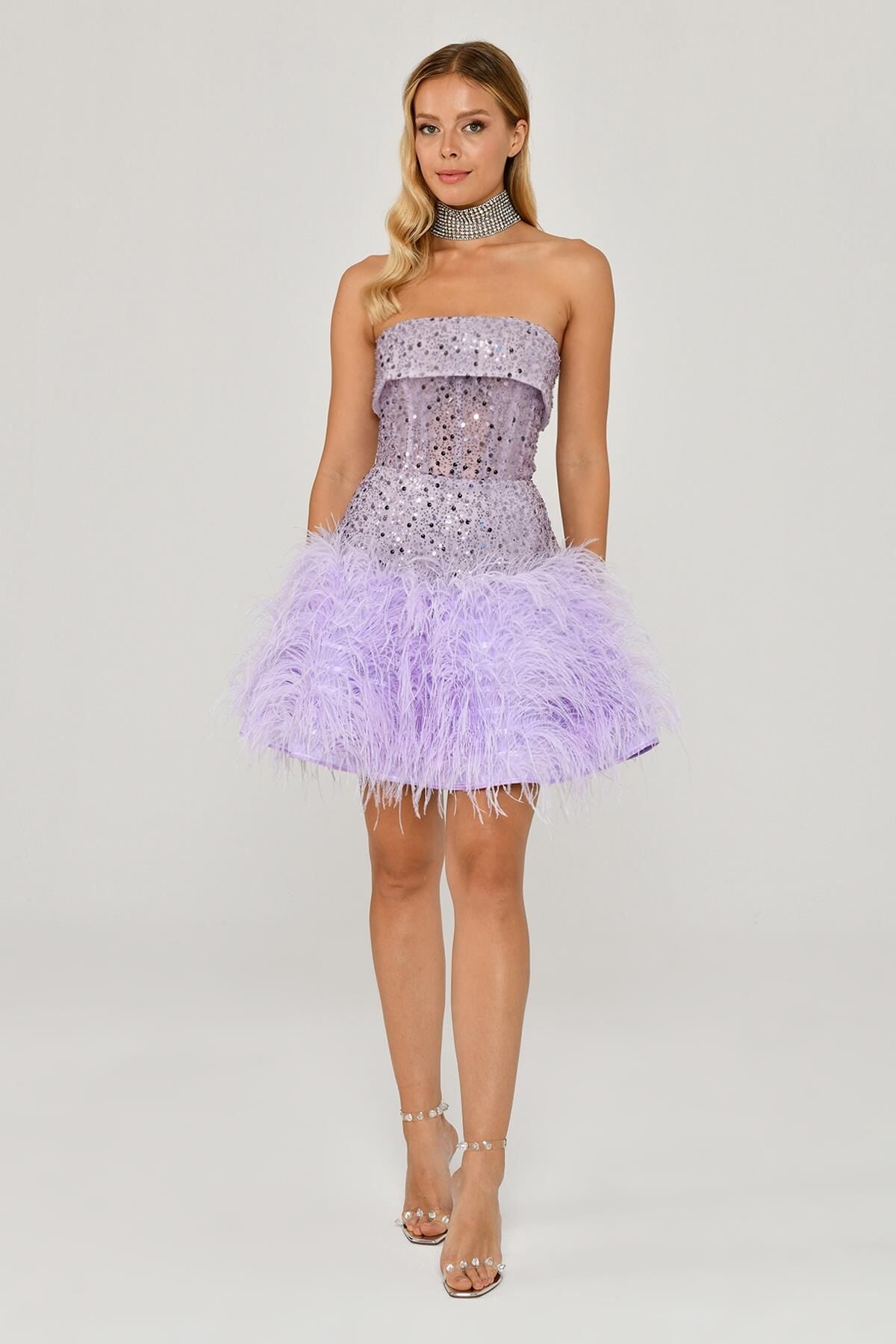 Lumière Feather Mini Dress