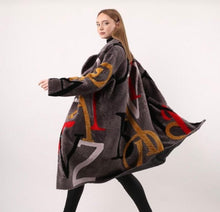 Load image into Gallery viewer, Anthracite Multicolor Fur Coat
