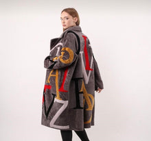 Load image into Gallery viewer, Anthracite Multicolor Fur Coat
