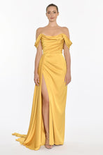 Load image into Gallery viewer, Low Shoulder Deep Slit Evening Dress
