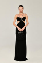 Load image into Gallery viewer, Sequin-Embellished Strapped Evening Dress
