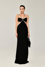 Load image into Gallery viewer, Sequin-Embellished Strapped Evening Dress
