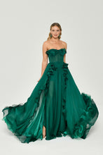 Load image into Gallery viewer, Strapless Chiffon Evening Dress
