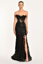 Load image into Gallery viewer, Strapless Heather Bust Sequin Long Evening Dress
