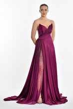 Load image into Gallery viewer, Satin Strapless Evening Gown
