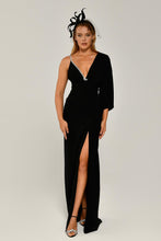 Load image into Gallery viewer, One Sleve V-Neck With Slit Gown
