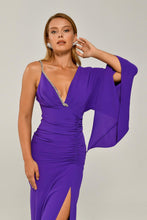 Load image into Gallery viewer, One Sleve V-Neck With Slit Gown
