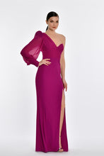 Load image into Gallery viewer, One Sleeve Strapless Deep Slit Long Evening Dress
