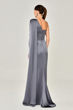 Load image into Gallery viewer, One Shoulder Satin Long Evening Dress
