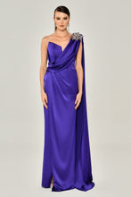 Load image into Gallery viewer, One Shoulder Satin Long Evening Dress
