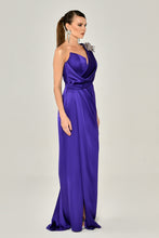 Load image into Gallery viewer, One Shoulder Satin Long Evening Dress
