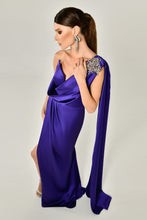 Load image into Gallery viewer, One Shoulder Satin Long Evening Dress
