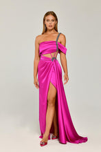 Load image into Gallery viewer, One Shoulder Strapped Deep Slit Evening Dress
