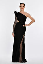 Load image into Gallery viewer, One Sleeve Semi Transparent Evening Gown
