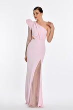 Load image into Gallery viewer, One Sleeve Semi Transparent Evening Gown
