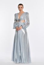 Load image into Gallery viewer, Long Sleeve Deep V Neck Chiffon Evening Dress

