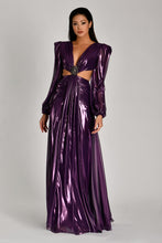 Load image into Gallery viewer, Long Sleeve Deep V Neck Chiffon Evening Dress
