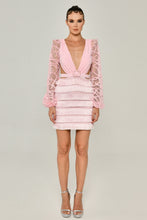 Load image into Gallery viewer, Long Sleeve Tesseled Short Party Dress

