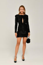 Load image into Gallery viewer, Long Sleeve Pleated Sequined Short Party Dress
