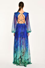 Load image into Gallery viewer, V-Neck With Buckled Front Deep Slit Long Sleeve Gown
